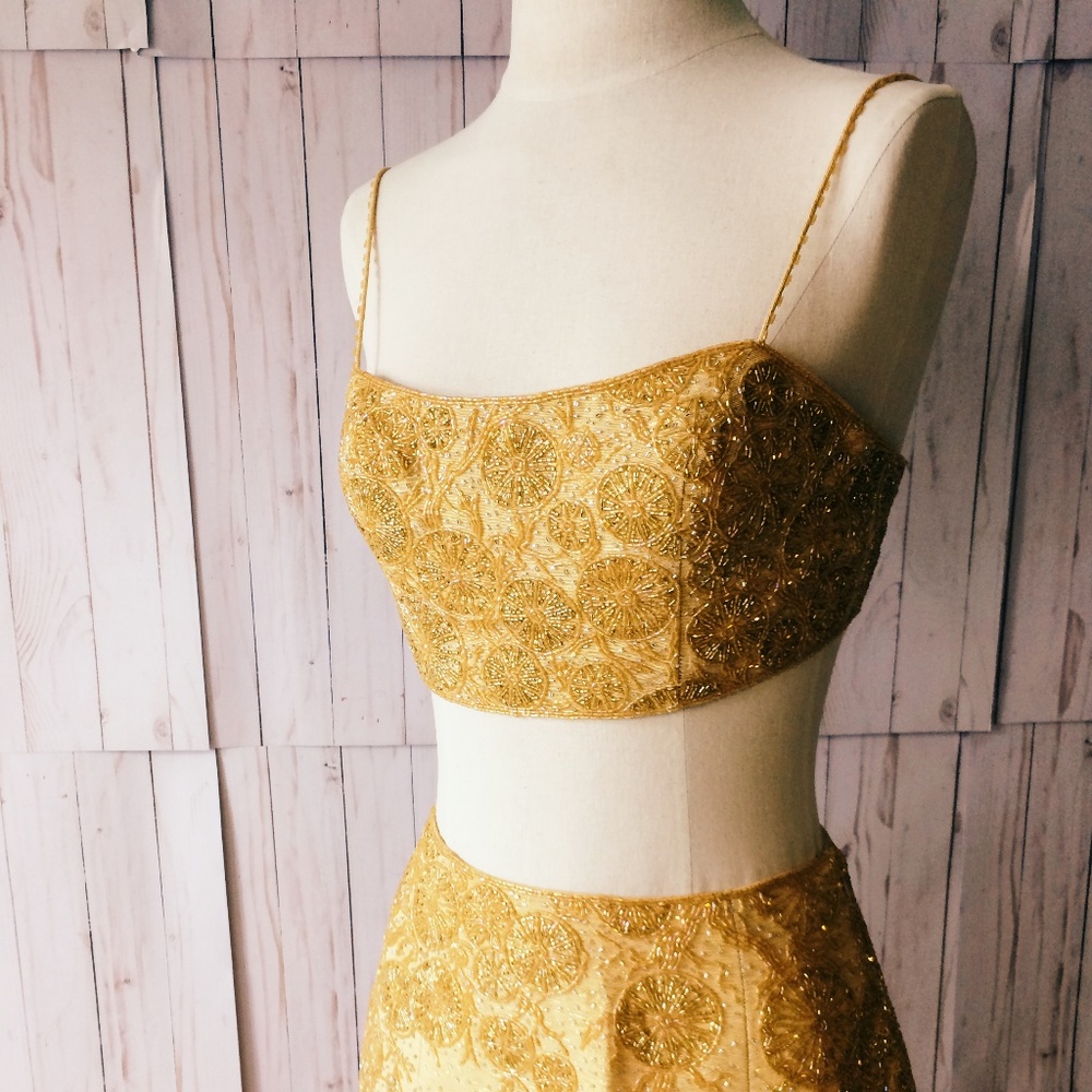 Two Piece Alyce Beaded Long Full  Formal Prom Dres